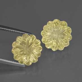 Pedras preciosas de quartzo amarelo natural de  ct, corte flor, transparente