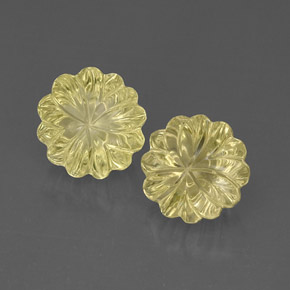 Pedras preciosas de quartzo amarelo natural de  ct, corte flor, transparente