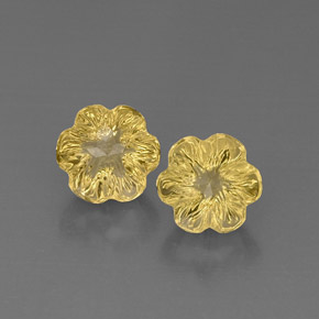 Pedras preciosas de quartzo amarelo natural de  ct, corte flor, transparente