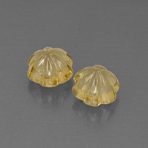 Pedras preciosas de quartzo amarelo natural de  ct, corte flor, transparente