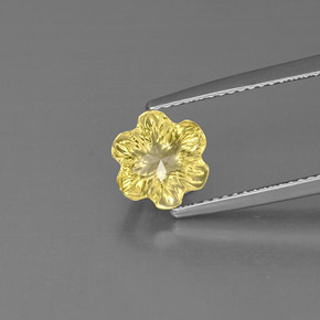 Quartzo amarelo natural 2,19ct, corte flor, transparente