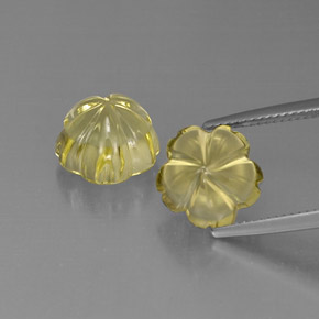 Pedras preciosas de quartzo amarelo natural de  ct, corte flor, transparente