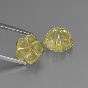 Pedras preciosas de quartzo amarelo natural de  ct, corte flor, transparente