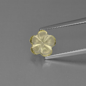 Quartzo amarelo natural 1,86ct, corte flor, transparente
