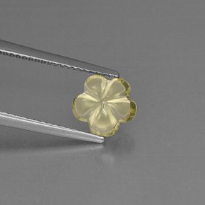 Quartzo amarelo natural 1,86ct, corte flor, transparente