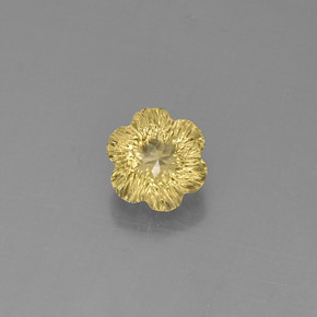 Quartzo amarelo natural 2,47ct, corte flor, transparente