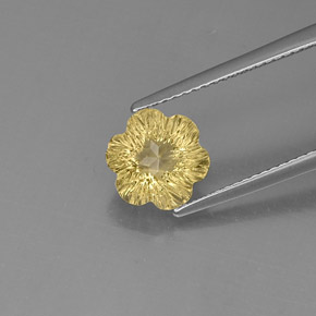 Quartzo amarelo natural 2,47ct, corte flor, transparente
