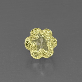 Quartzo amarelo natural 2,42ct, corte flor, transparente