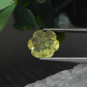 Quartzo amarelo natural 3,43ct, corte flor, transparente