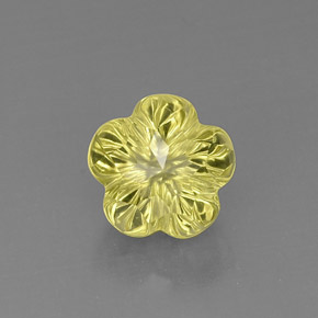 Quartzo amarelo natural 7,35ct, corte flor, transparente