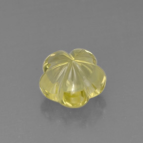 Quartzo amarelo natural 7,35ct, corte flor, transparente