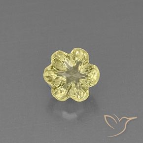 Quartzo Amarelo claro Natural 2.83ct, Flor cortada, Transparente