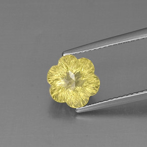 Quartzo amarelo natural 2,52ct, corte flor, transparente