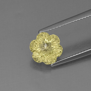 Quartzo amarelo natural 2,57ct, corte flor, transparente