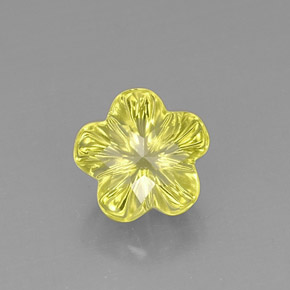 Quartzo amarelo natural 6,47ct, corte flor, transparente