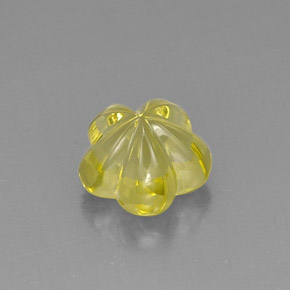 Quartzo amarelo natural 6,47ct, corte flor, transparente
