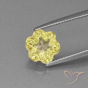 4.06ct Natural Luz amarela Quartzo, Flor cortada, Transparente