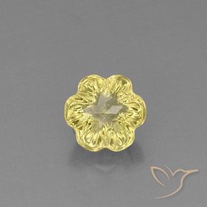Quartzo Luz amarela Natural 4.06ct, Flor cortada, Transparente