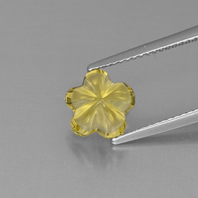 Quartzo amarelo natural 2,49ct, corte flor, transparente