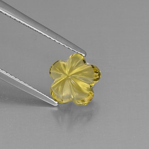 Quartzo amarelo natural 2,49ct, corte flor, transparente
