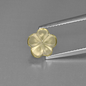 Quartzo amarelo natural 1,77ct, corte flor, transparente
