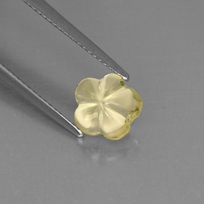 Quartzo amarelo natural 1,77ct, corte flor, transparente