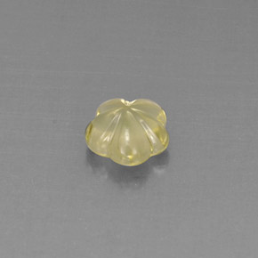 Quartzo amarelo natural 1,77ct, corte flor, transparente