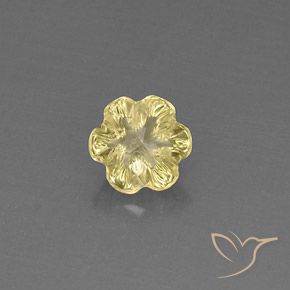 Quartzo Amarelo claro Natural 2.60ct, Flor cortada, Transparente