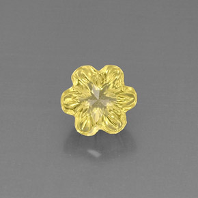 Quartzo amarelo natural 3,66ct, corte flor, transparente