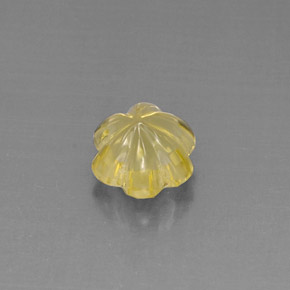 Quartzo amarelo natural 3,66ct, corte flor, transparente