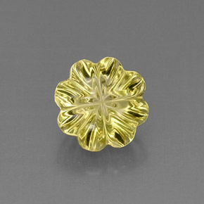 Quartzo amarelo natural 7,42ct, corte flor, transparente