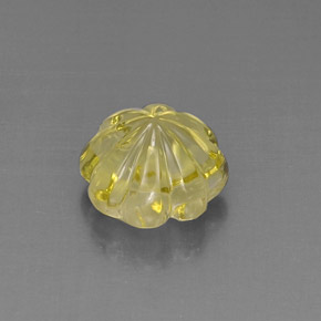 Quartzo amarelo natural 7,42ct, corte flor, transparente