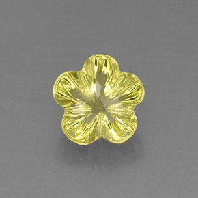 Quartzo amarelo natural 6,69ct, corte flor, transparente