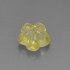 Quartzo amarelo natural 6,69ct, corte flor, transparente