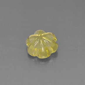 Quartzo amarelo natural 3,40ct, corte flor, transparente