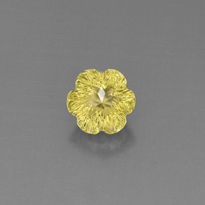 Quartzo amarelo natural 2,67ct, corte flor, transparente
