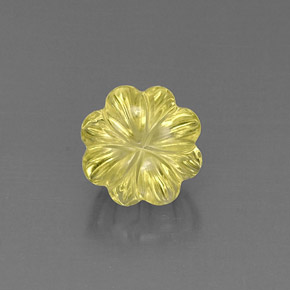 Quartzo amarelo natural 6,10ct, corte flor, transparente