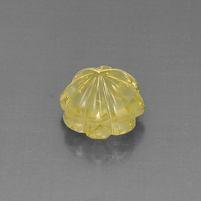 Quartzo amarelo natural 6,10ct, corte flor, transparente