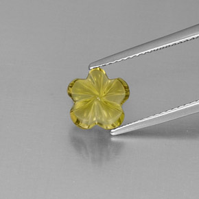 Quartzo amarelo natural 2,52ct, corte flor, transparente