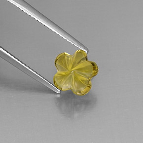 Quartzo amarelo natural 2,52ct, corte flor, transparente