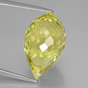 Quartzo amarelo natural 24,29ct, briolete, VVS-VS