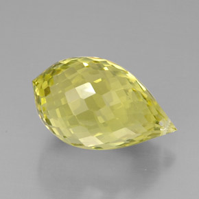 Quartzo amarelo natural 24,29ct, briolete, VVS-VS