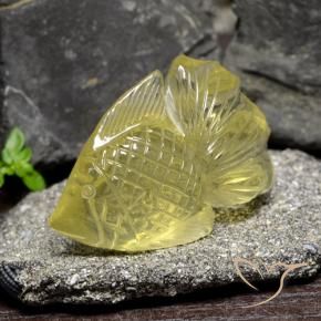 Quartzo amarelo natural 60,55ct, forma extravagante, transparente
