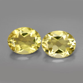 Pedras preciosas de quartzo amarelo natural de  ct, corte oval, VVS
