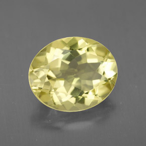 Quartzo amarelo natural 3,07ct, corte oval, VVS