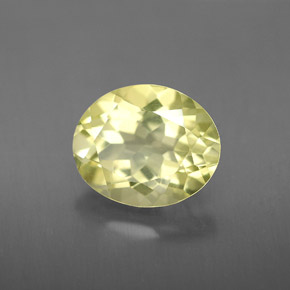 Quartzo amarelo natural 3,29ct, corte oval, VVS