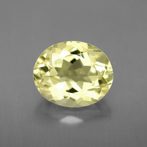 Quartzo limão natural 3,48ct, corte oval, IF