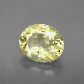 Quartzo limão natural 3,48ct, corte oval, IF