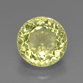 Quartzo amarelo natural 8,39ct, corte redondo, VVS