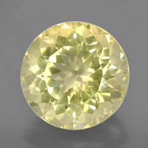 Quartzo amarelo natural 7,14ct, corte redondo, VVS